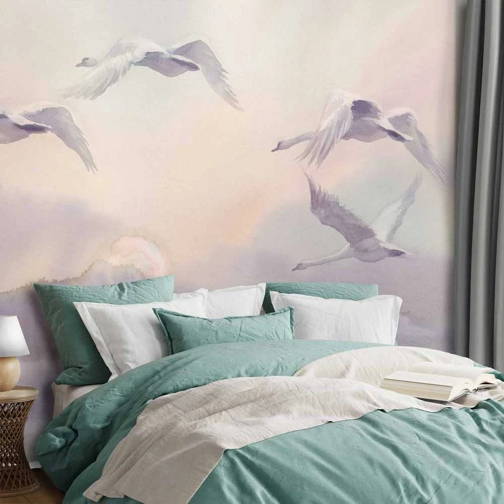 Artgeist Fototapetas - Flying Swans