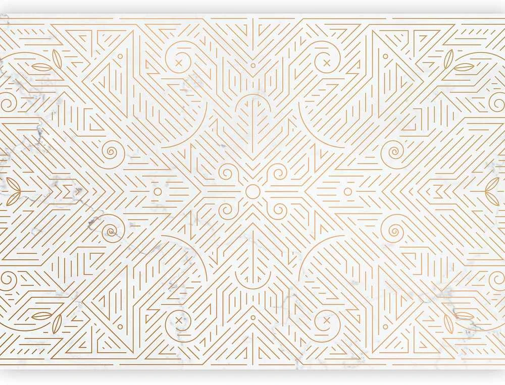 Artgeist Fototapetas - Geometric Pattern Shades of Gold and Marble Stone