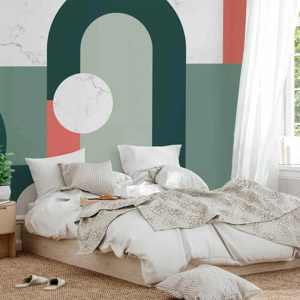 Artgeist Fototapetas - Geometric Pattern With Marble Motif