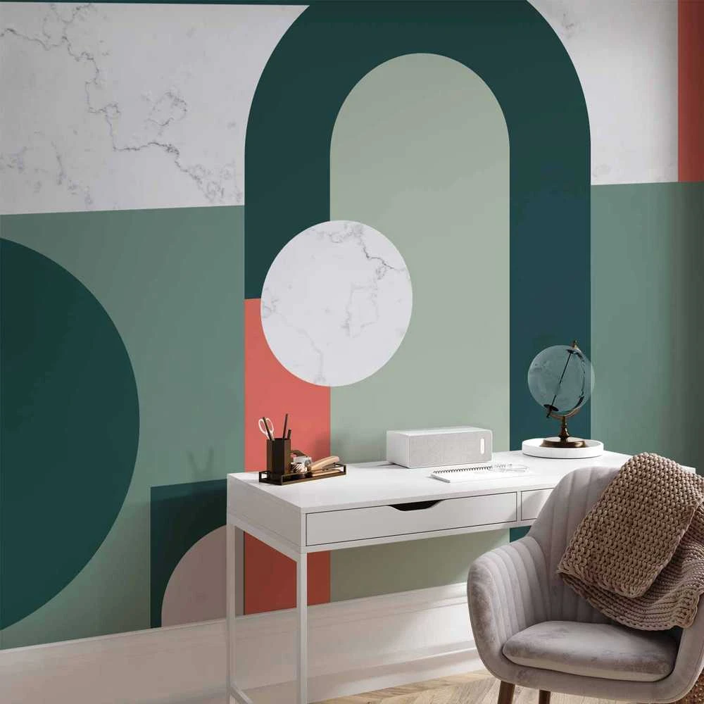 Artgeist Fototapetas - Geometric Pattern With Marble Motif