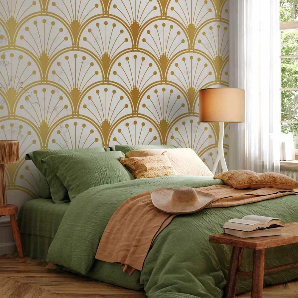 Artgeist Fototapetas - Gold and Marble Art Deco-inspired Pattern