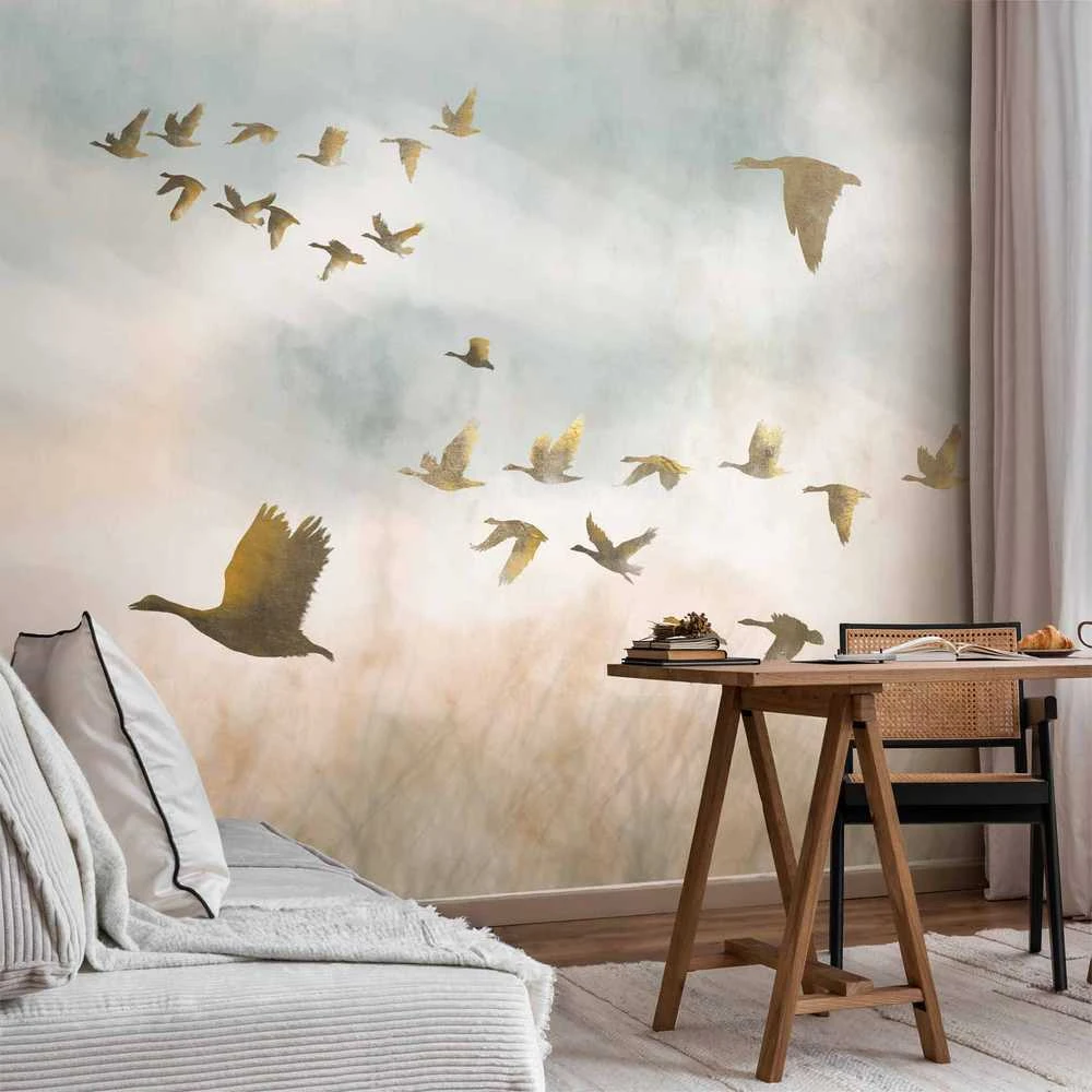 Artgeist Fototapetas - Golden Geese