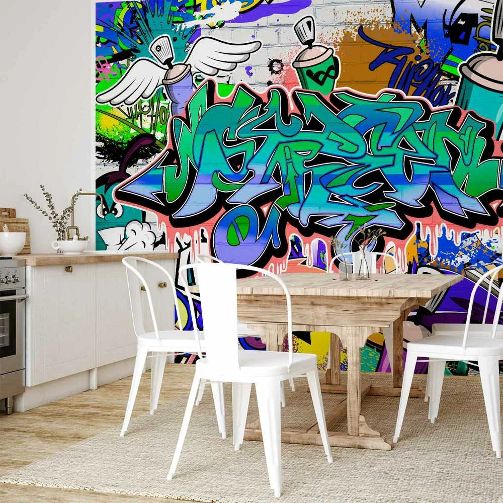 Artgeist Fototapetas - Graffiti: mėlynas theme