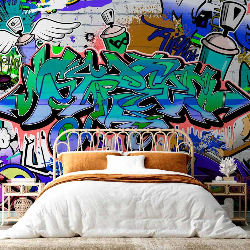 Artgeist Fototapetas - Graffiti: mėlynas theme