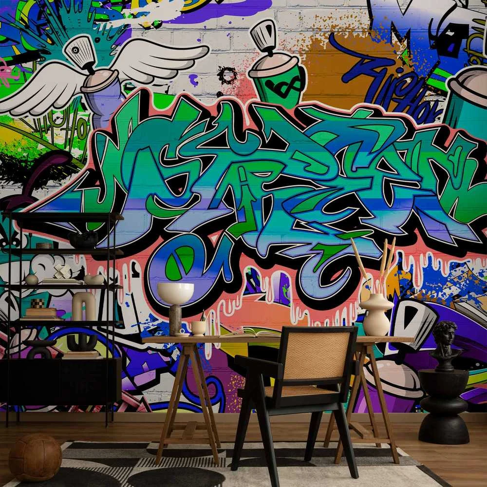 Artgeist Fototapetas - Graffiti: mėlynas theme