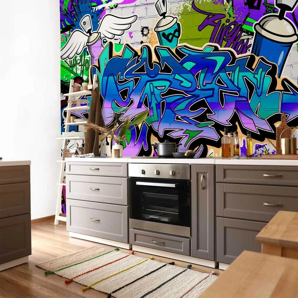 Artgeist Fototapetas - Graffiti: violet theme