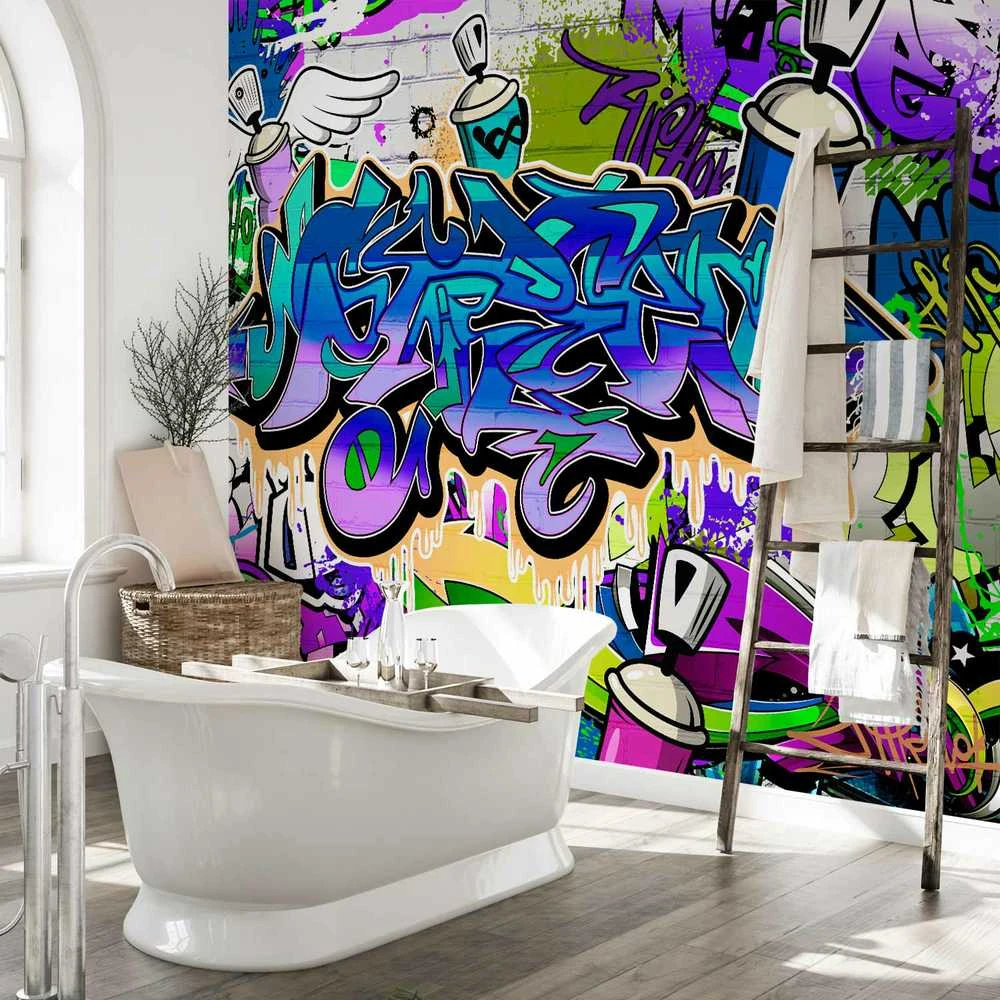 Artgeist Fototapetas - Graffiti: violet theme