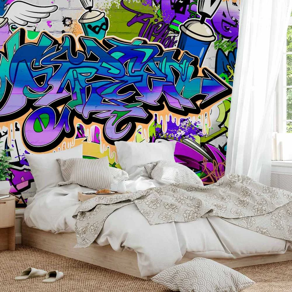 Artgeist Fototapetas - Graffiti: violet theme