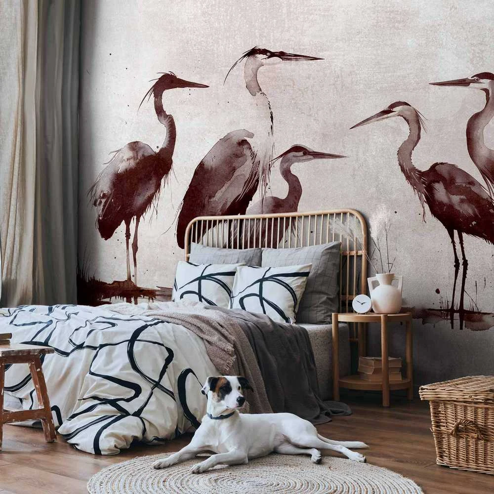 Artgeist Fototapetas - Herons painted with ink