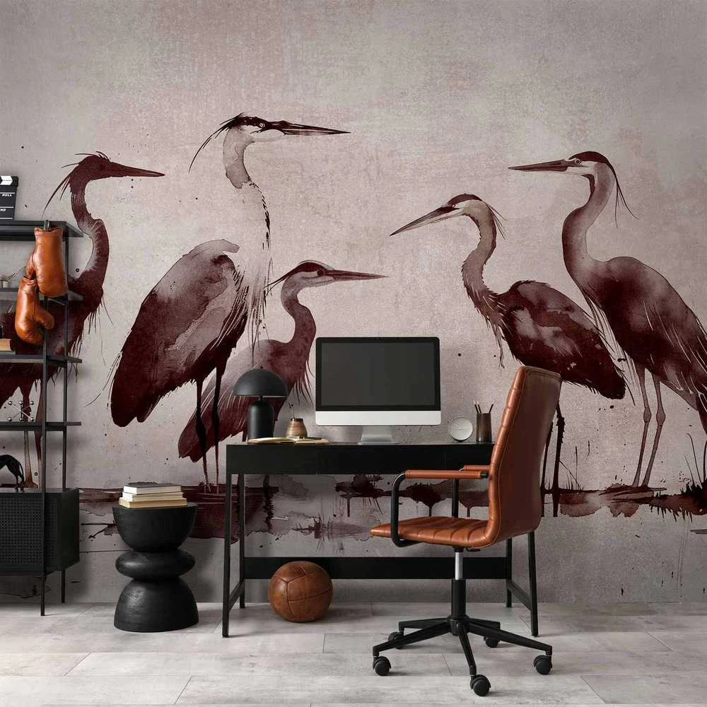 Artgeist Fototapetas - Herons painted with ink