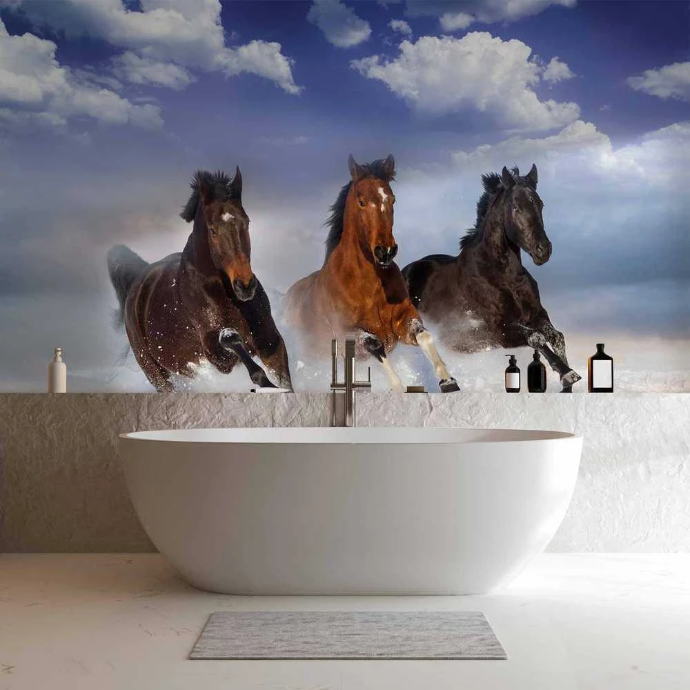 Artgeist Fototapetas - Horses in the Snow