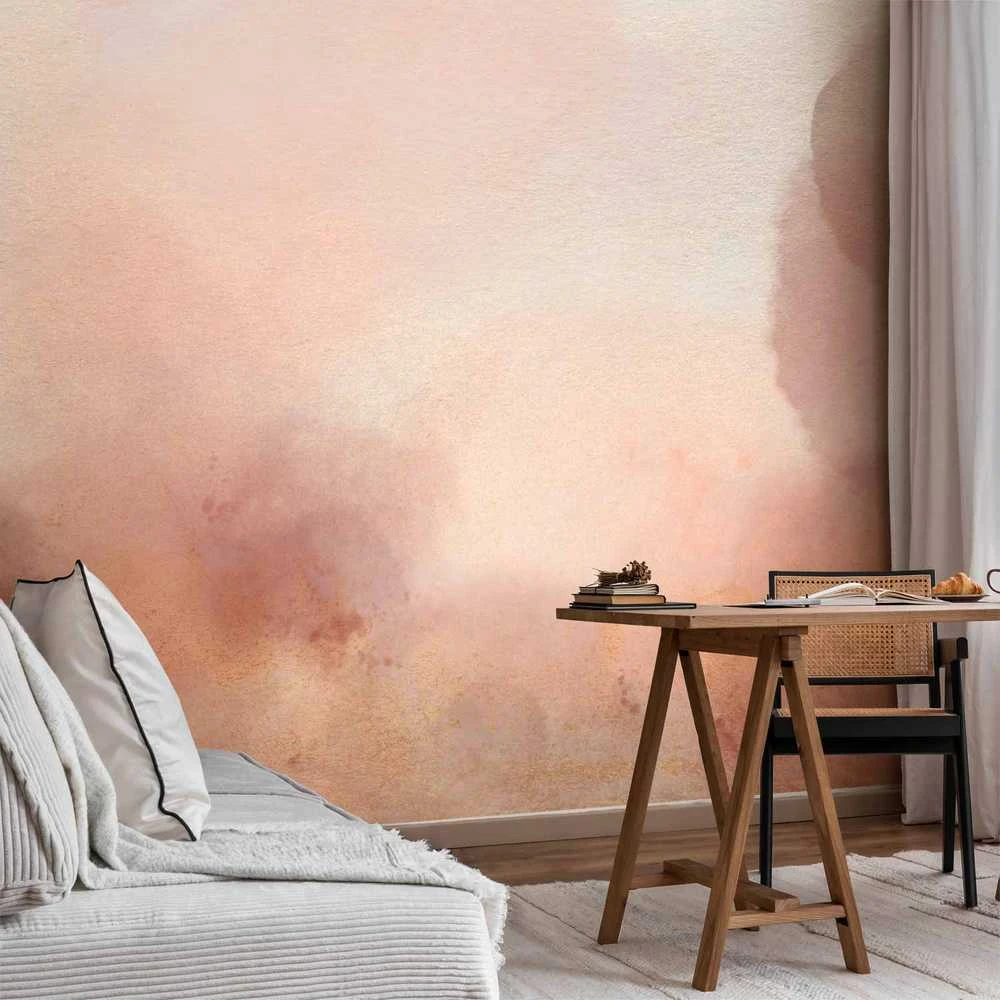 Artgeist Fototapetas - In pink clouds – soft textures in peach-pink hues