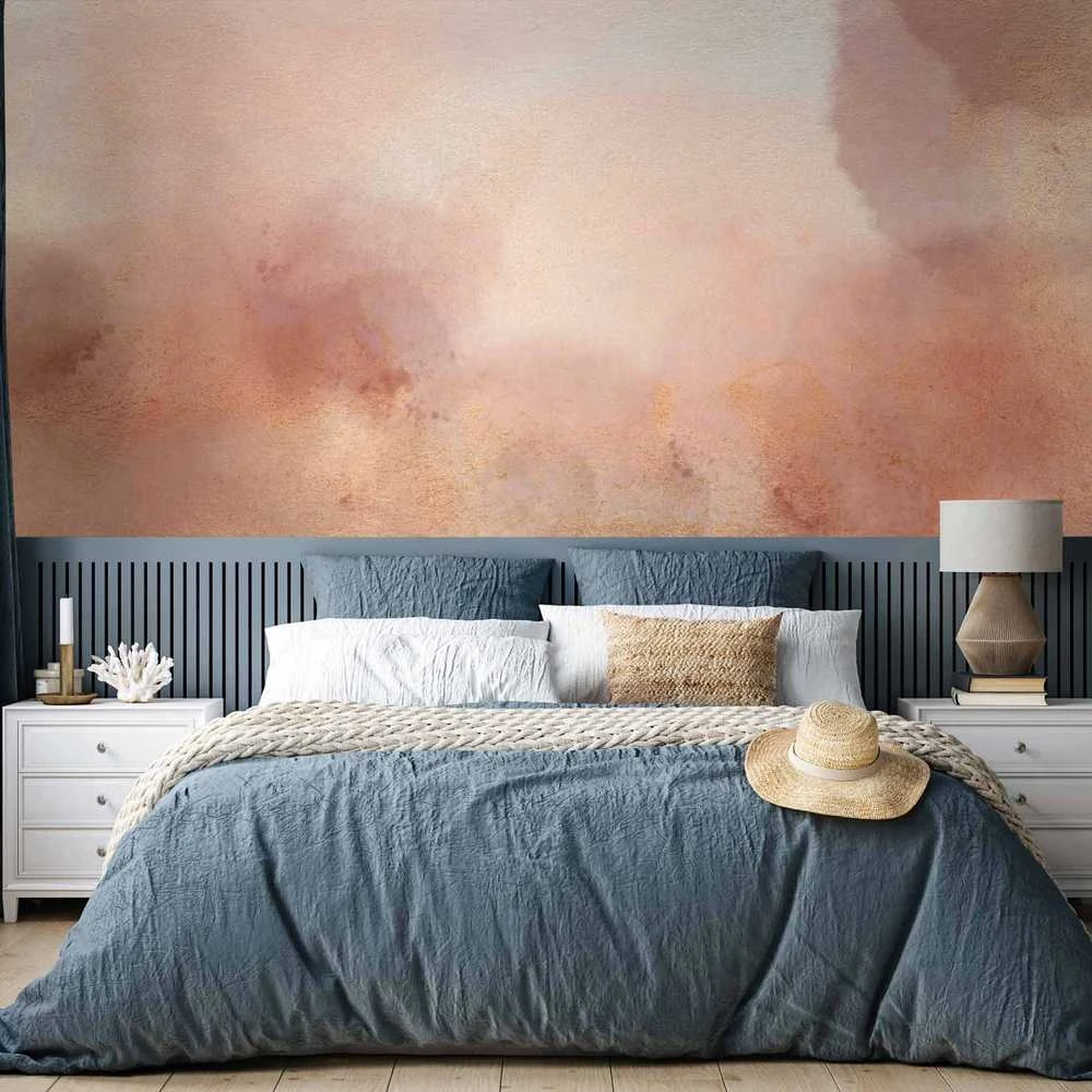 Artgeist Fototapetas - In pink clouds – soft textures in peach-pink hues