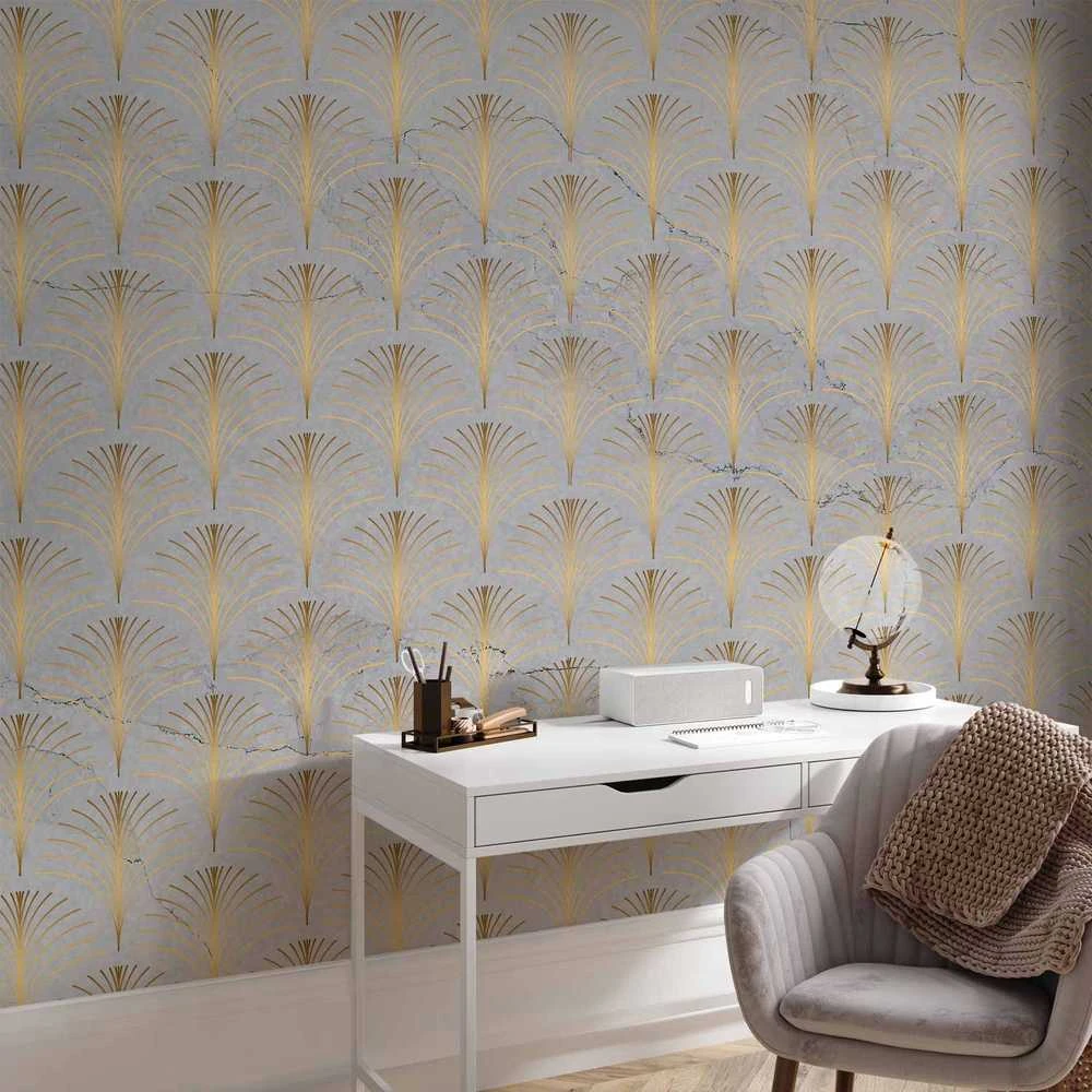 Artgeist Fototapetas - Linear Pattern With Gold
