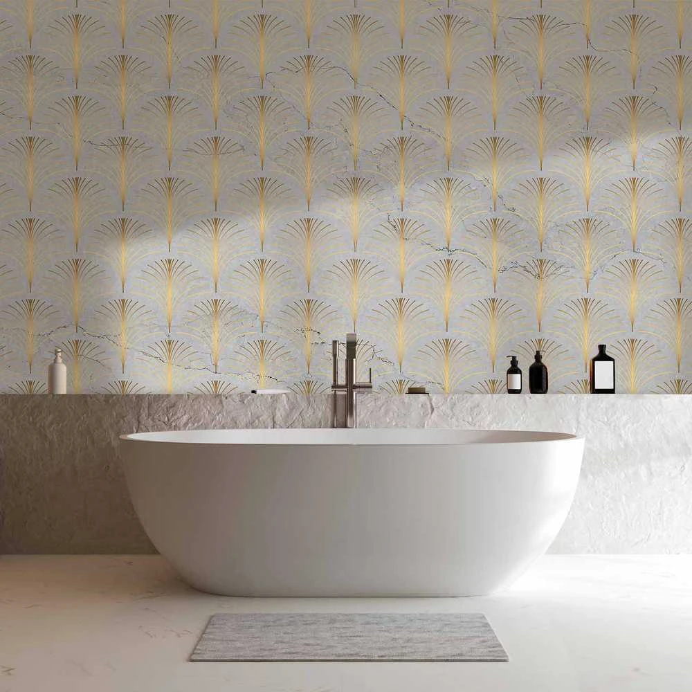 Artgeist Fototapetas - Linear Pattern With Gold