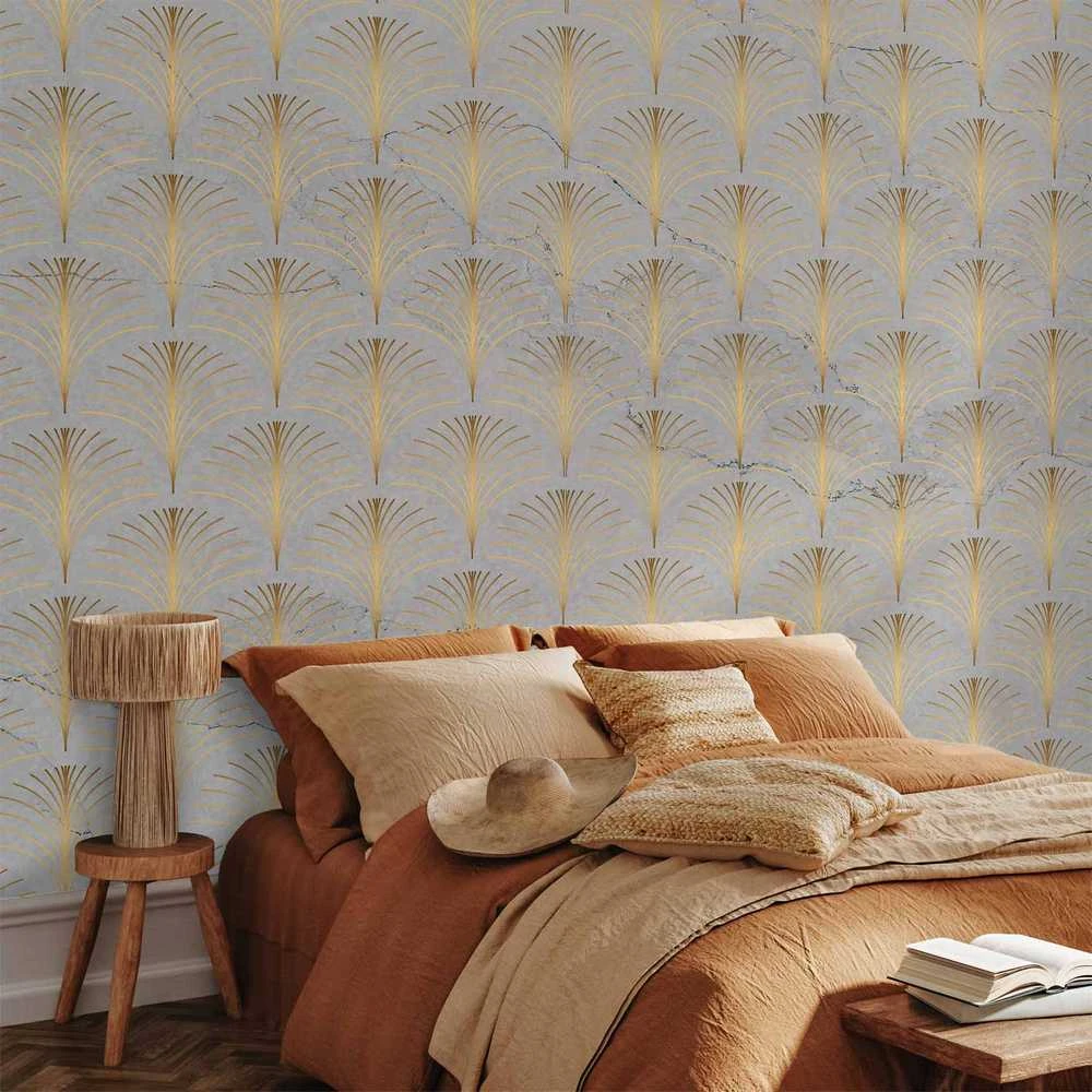 Artgeist Fototapetas - Linear Pattern With Gold