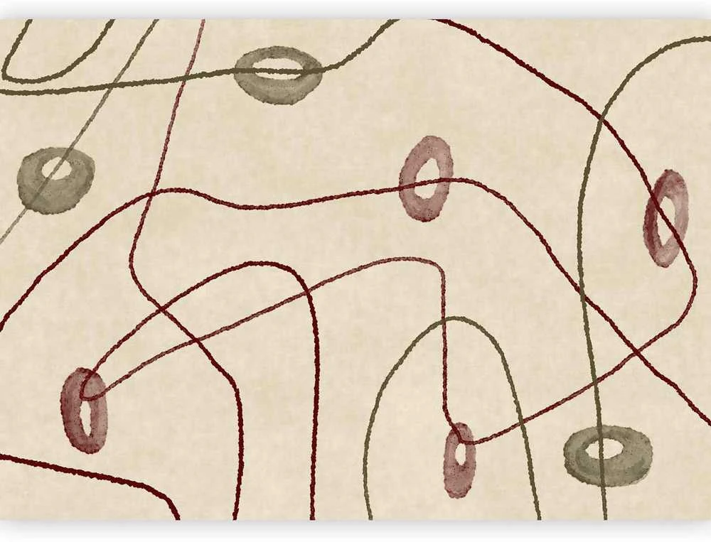 Artgeist Fototapetas - Lines and shapes – bead labyrinth on a pale washed background