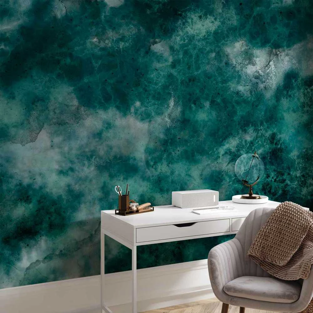 Artgeist Fototapetas - Malachite respite - modernist abstract background with texture