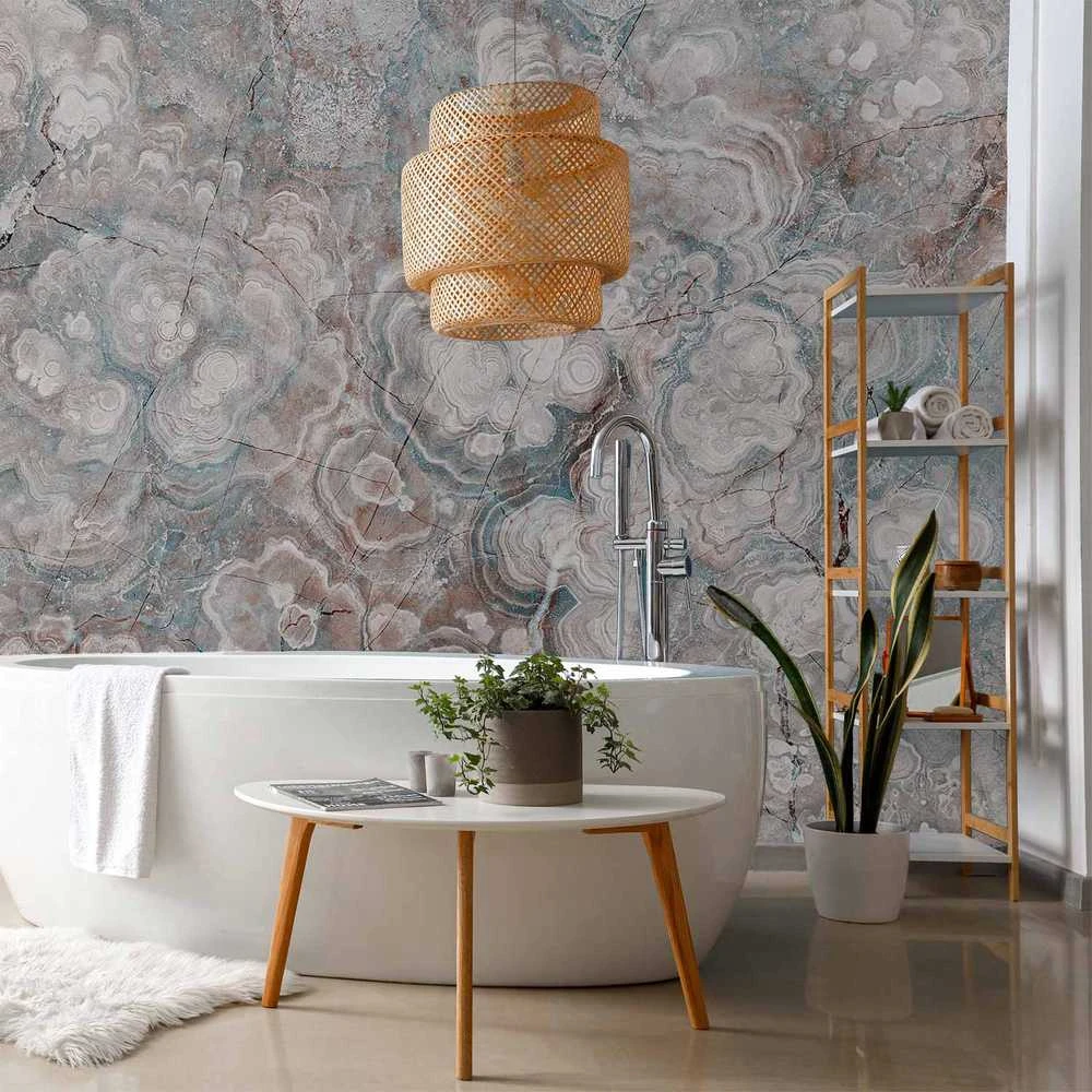 Artgeist Fototapetas - Marble Flowers - Natural Stone Structures in Pastel Colours