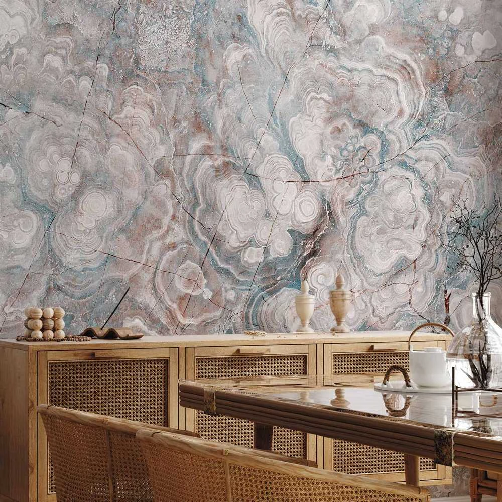 Artgeist Fototapetas - Marble Flowers - Natural Stone Structures in Pastel Colours