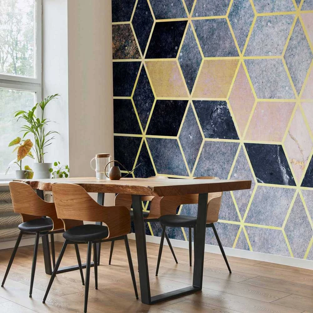 Artgeist Fototapetas - Mėlyna Geometric Pattern