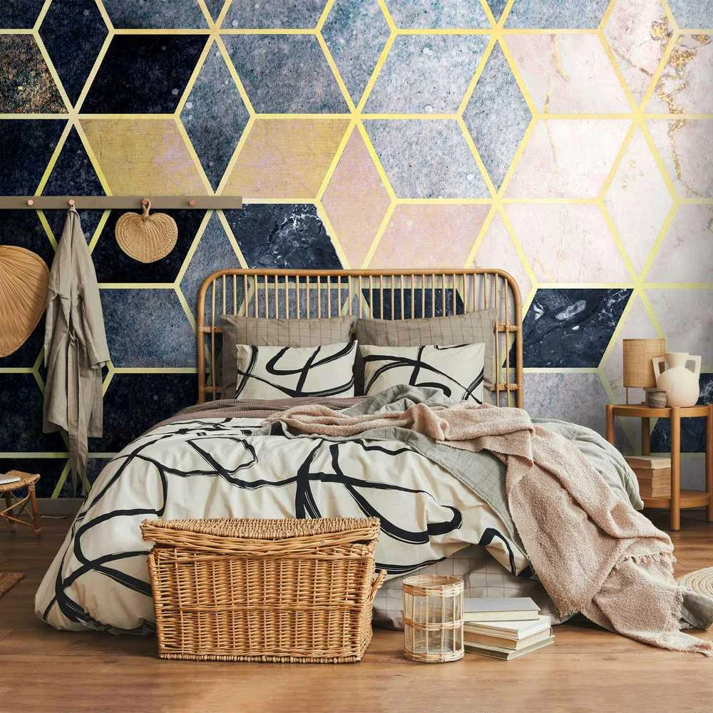 Artgeist Fototapetas - Mėlyna Geometric Pattern
