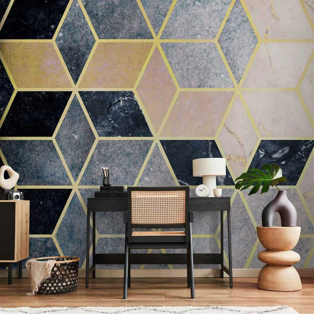 Artgeist Fototapetas - Mėlyna Geometric Pattern