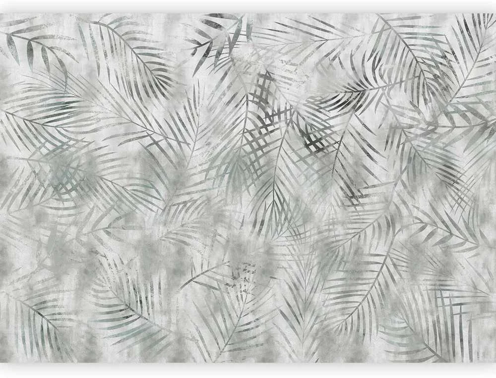 Artgeist Fototapetas - Minimalist landscape - nature motif with pilkas exotic leaves