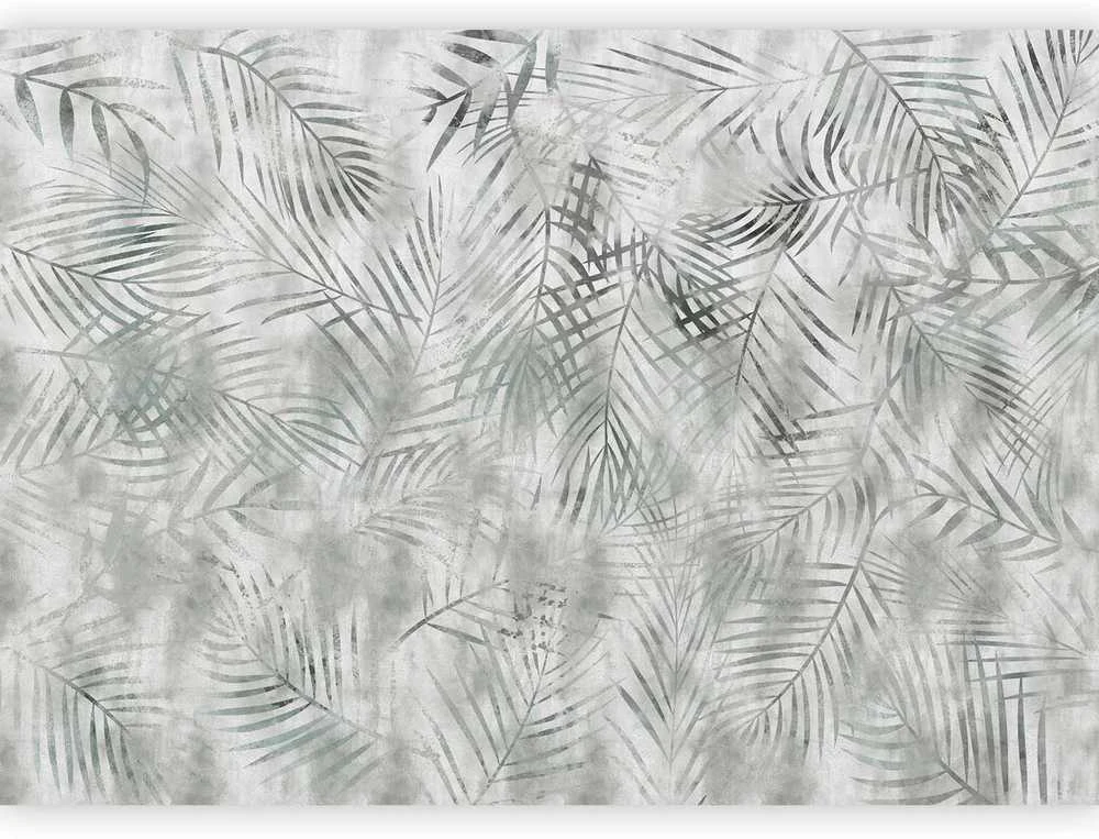 Artgeist Fototapetas - Minimalist landscape - nature motif with pilkas exotic leaves