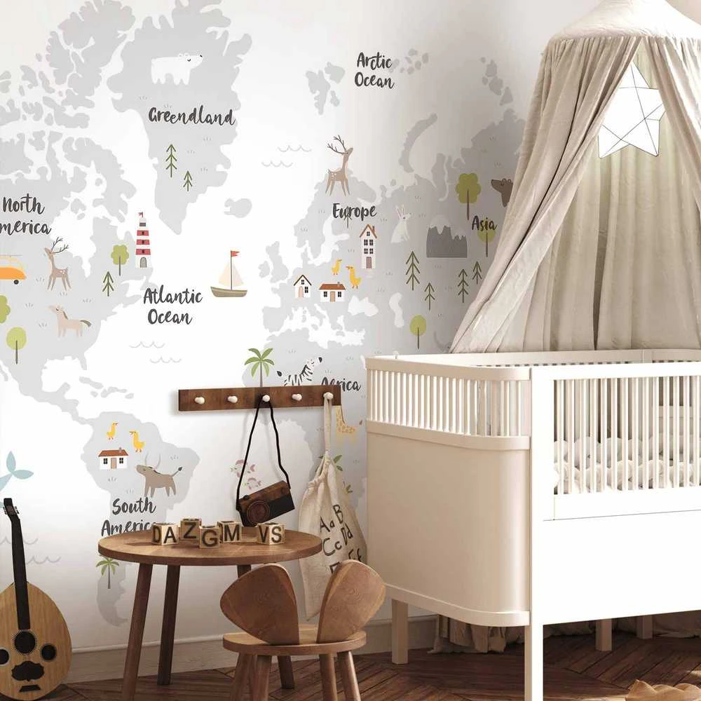 Artgeist Fototapetas - Minimalist Map for Children's Room