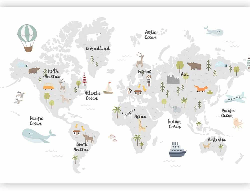 Artgeist Fototapetas - Minimalist Map for Children's Room