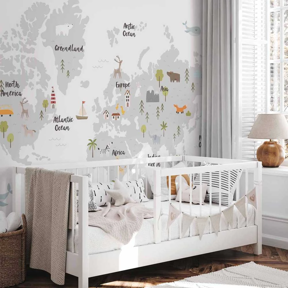Artgeist Fototapetas - Minimalist Map for Children's Room