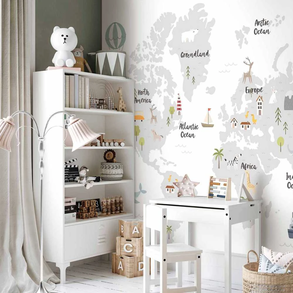Artgeist Fototapetas - Minimalist Map for Children's Room