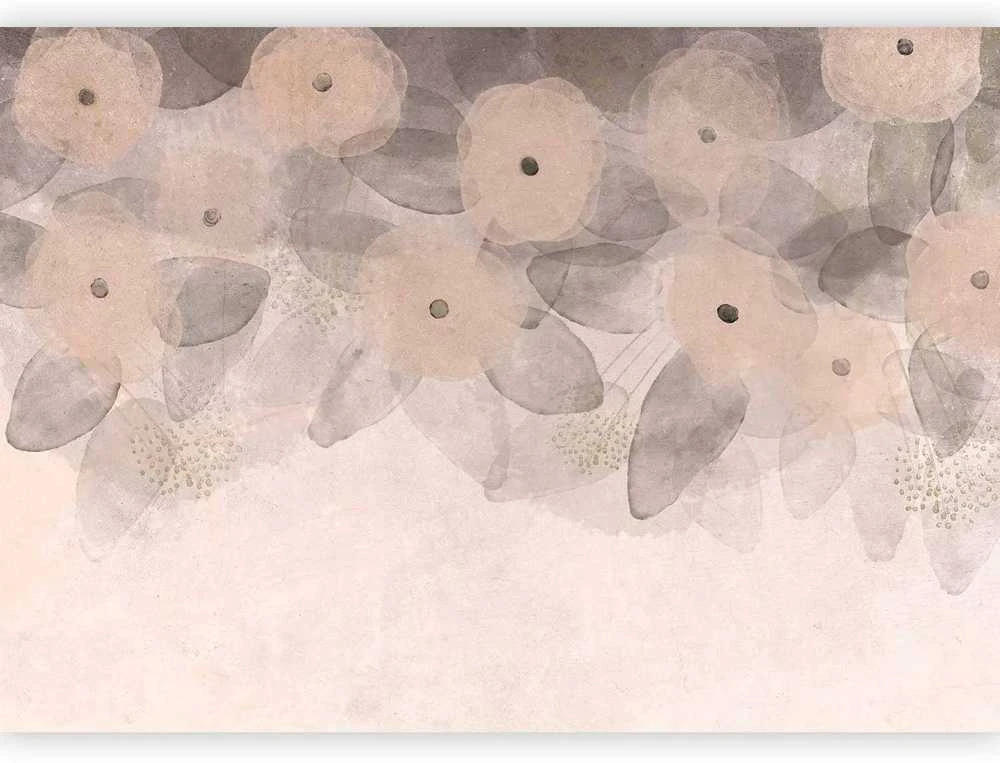 Artgeist Fototapetas - Minimalist meadow - patterns on a delicate beige textured background