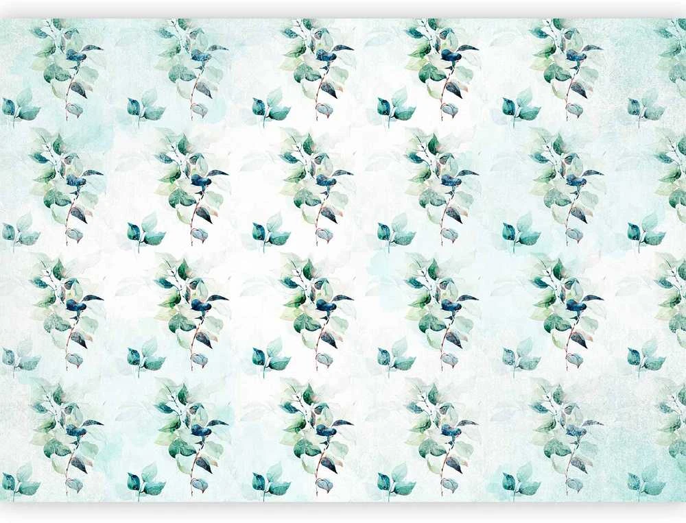 Artgeist Fototapetas - Mint nature - uniform pattern in floral motif with žalias leaves