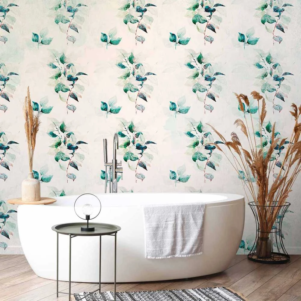 Artgeist Fototapetas - Mint žalias nature - solid floral pattern with žalias leaves