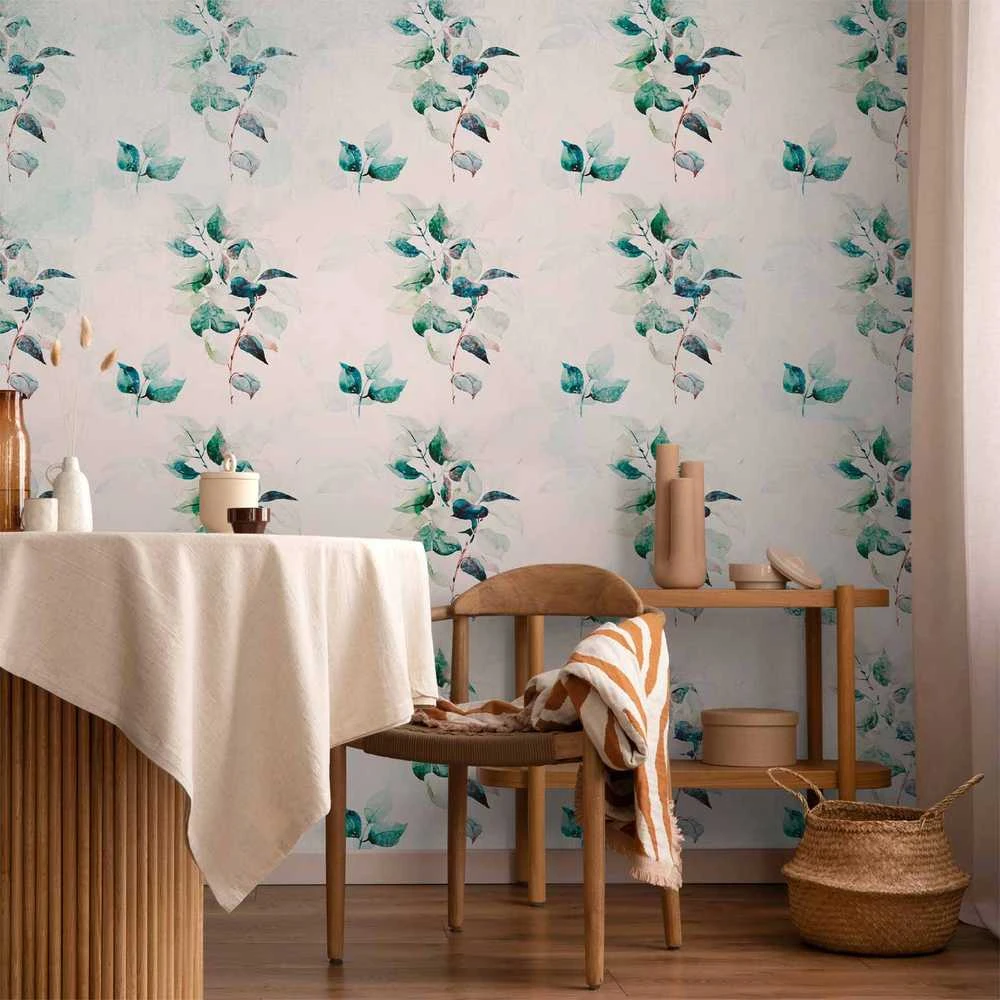 Artgeist Fototapetas - Mint žalias nature - solid floral pattern with žalias leaves