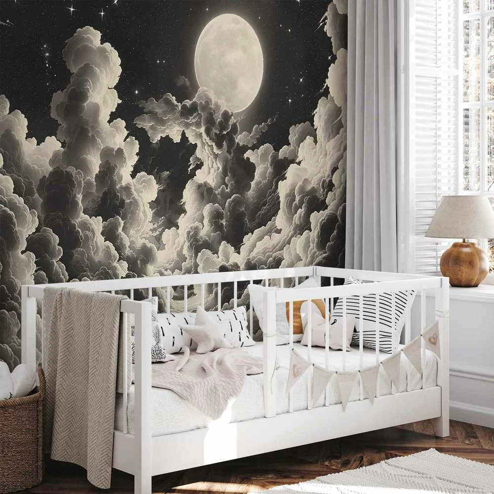 Artgeist Fototapetas - Moon and Stars Singing Among the Great Clouds