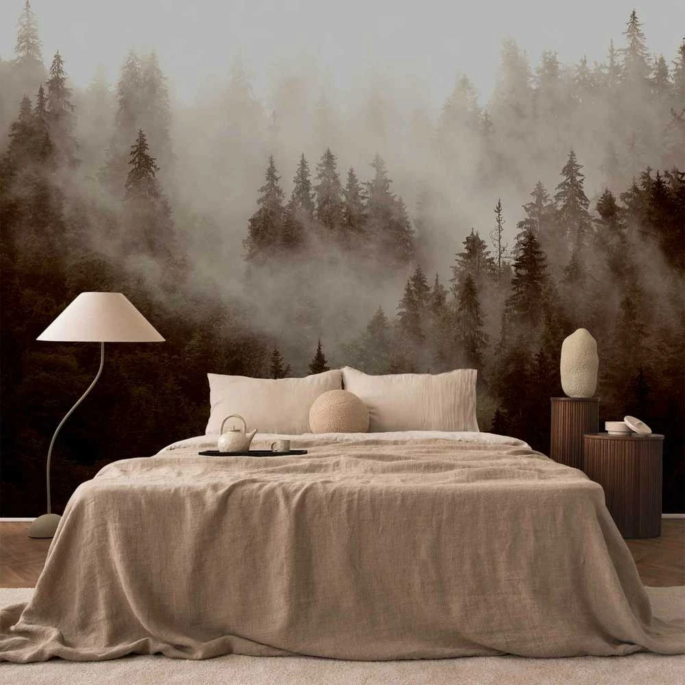 Artgeist Fototapetas - Mountain Forest (Sepia)