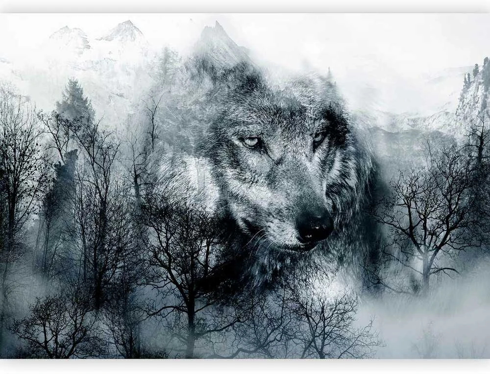 Artgeist Fototapetas - Mountain Predator (Juodas and Baltas)