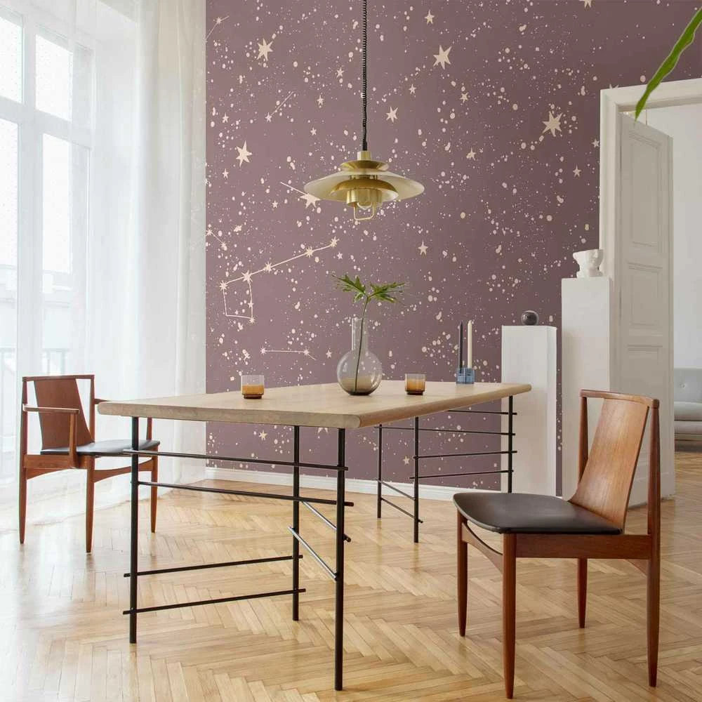 Artgeist Fototapetas - Night Sky - Artistic Constellations and Stars in Pastel Shades