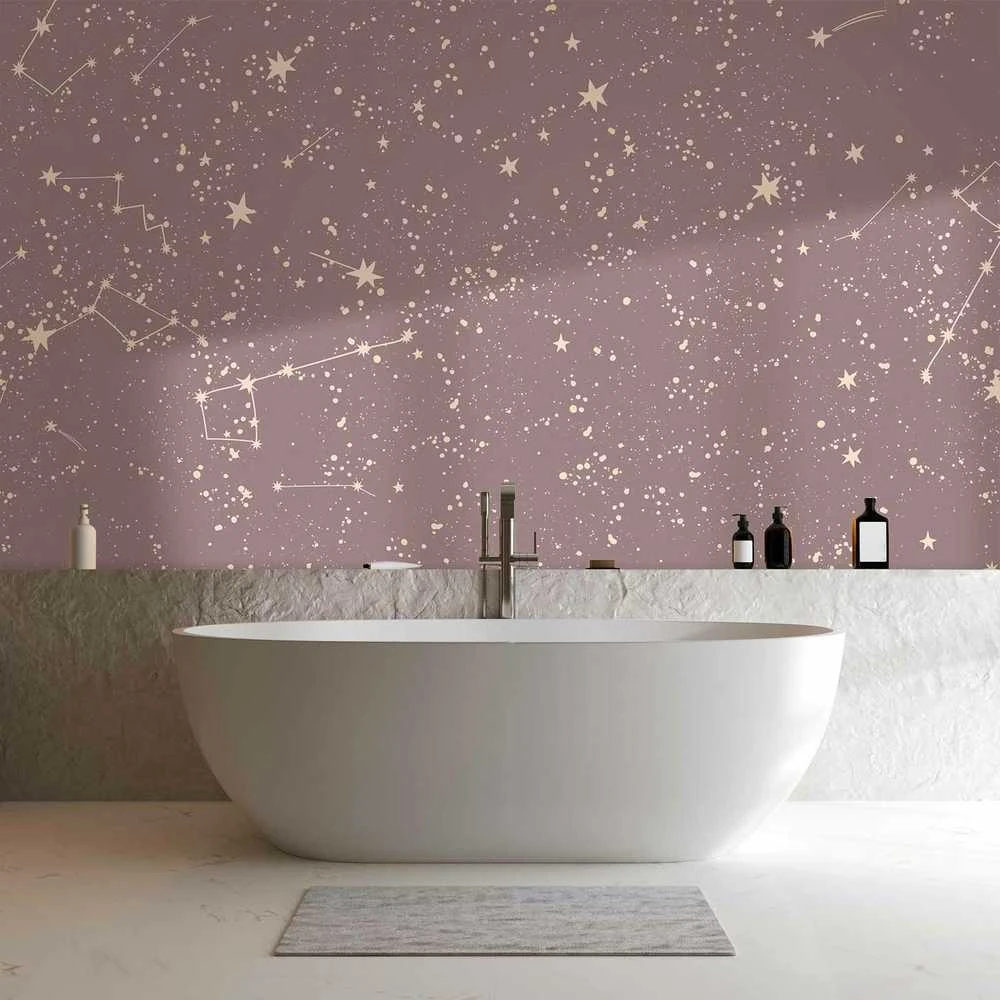 Artgeist Fototapetas - Night Sky - Artistic Constellations and Stars in Pastel Shades