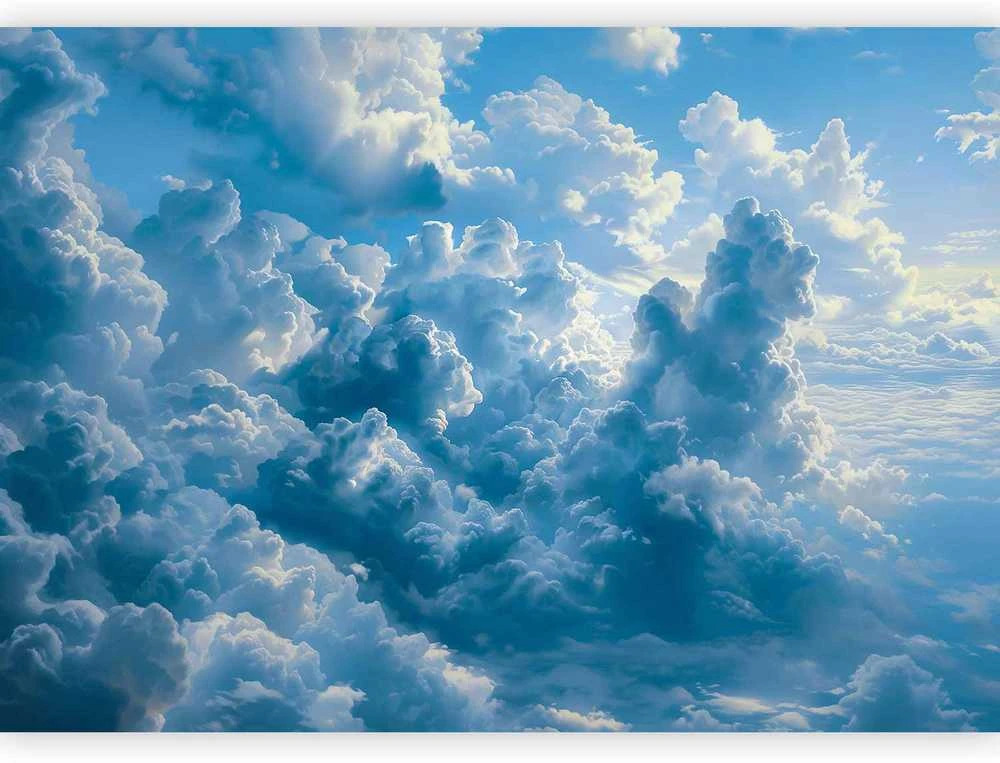 Artgeist Fototapetas - Ocean in the Air: Waving Clouds Reflecting Morning Light