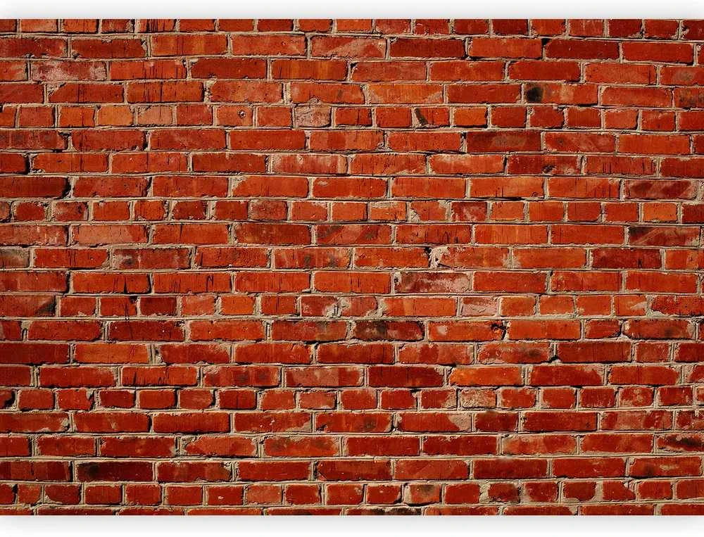 Artgeist Fototapetas - Old wall – retro-style red brick wall