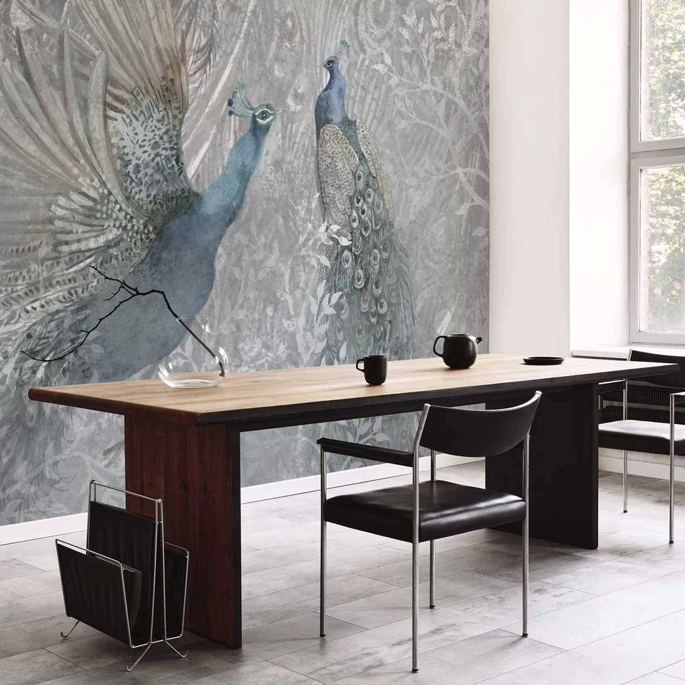 Artgeist Fototapetas - Peacocks Dancing - Second Variant