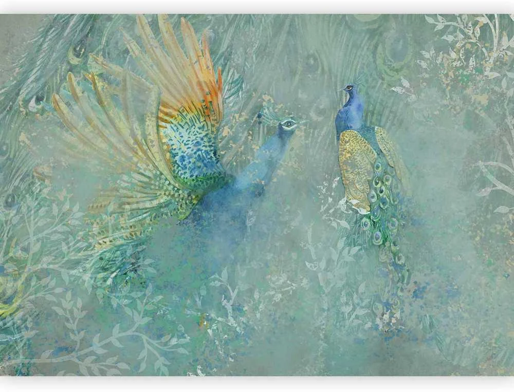 Artgeist Fototapetas - Peacocks Dancing - Third Variant