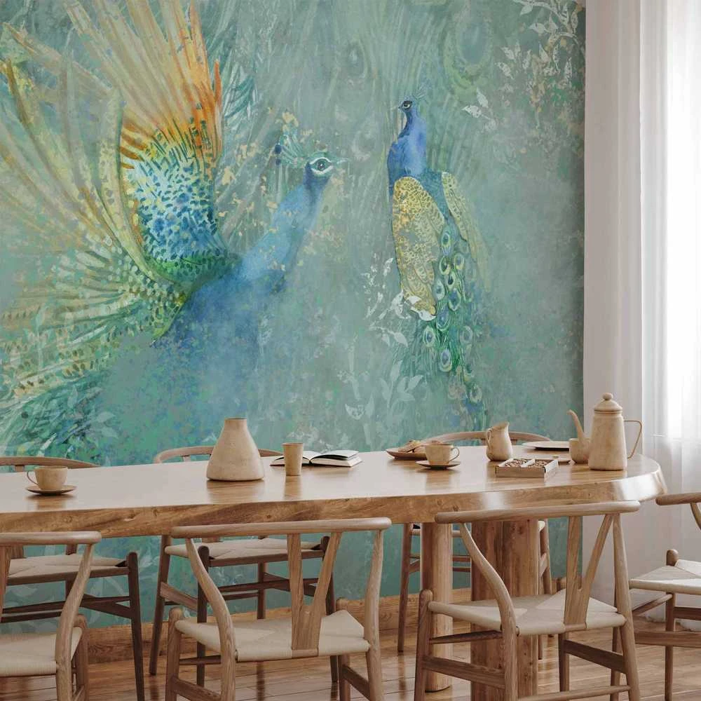 Artgeist Fototapetas - Peacocks Dancing - Third Variant