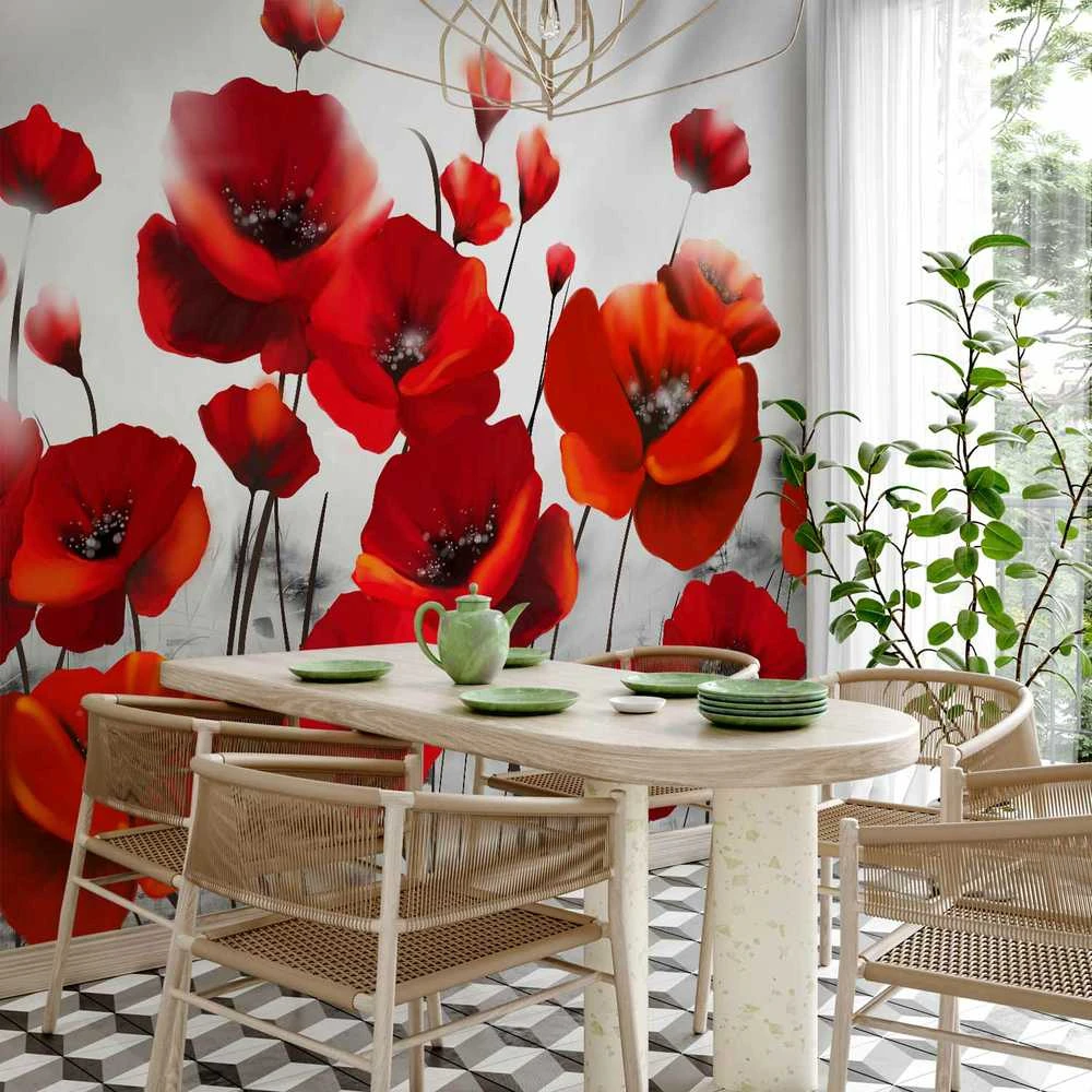 Artgeist Fototapetas - Poppies in the Moonlight