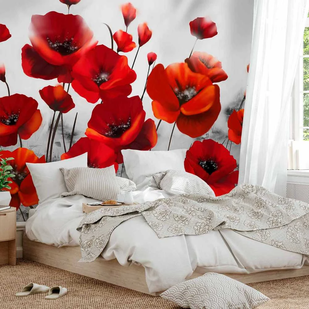 Artgeist Fototapetas - Poppies in the Moonlight