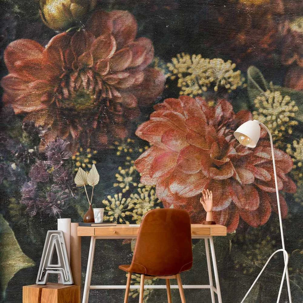 Artgeist Fototapetas - Retro Flowers - First Variant